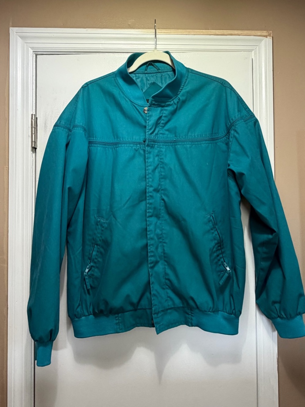 Vintage——  Teal Casual Bomber Jacket